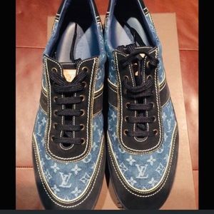 Louis Vuitton Blue denim mongram sneakers